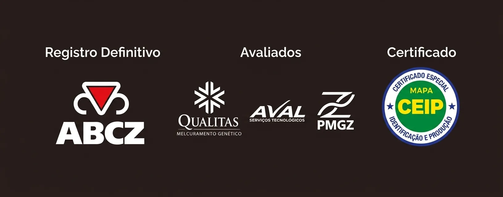 Registro definitivo ABCZ, avaliados pelos programas Qualitas, AVAL e PMGZ e certificação CEIP